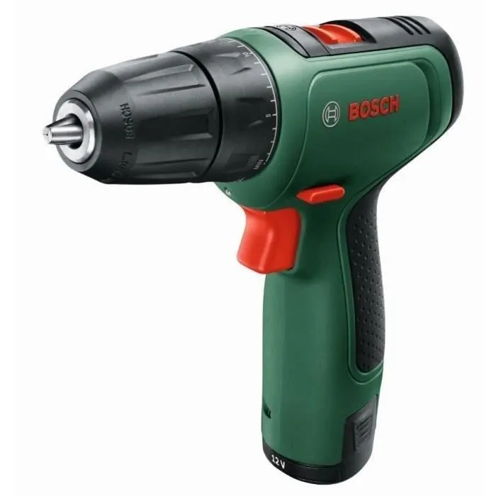 Bosch EasyDrill 1200 - Perceuse-visseuse sans fil 12V, 20 positions de couple, 2 vitesses, avec 2 batteries 1,5Ah et chargeur Bosch EasyDrill 1200 - Perceuse-visseuse sans fil 12V, 20 positions de couple, 2 vitesses, avec 2 batteries 1,5Ah et chargeur