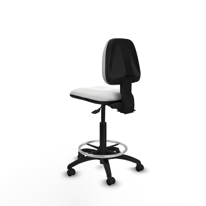 PIQUERAS Y CRESPO Tabouret Isso Asynchrone Tissu Blanc Structure Polyamide Noire