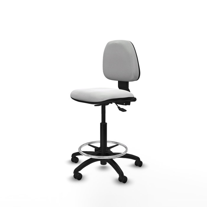 PIQUERAS Y CRESPO Tabouret Isso Asynchrone Tissu Blanc Structure Polyamide Noire
