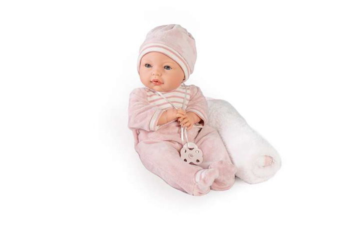 Antonio Juan Muñeca Bimba Lagrimitas Llorona - Poupée pleureuse 37 cm avec couverture d'hiver et sons, Langue Espagnole