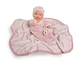 Antonio Juan Muñeca Bimba Lagrimitas Llorona - Poupée pleureuse 37 cm avec couverture d'hiver et sons, Langue Espagnole