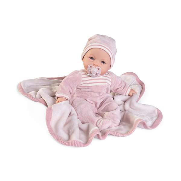 Antonio Juan Muñeca Bimba Lagrimitas Llorona - Poupée pleureuse 37 cm avec couverture d'hiver et sons, Langue Espagnole