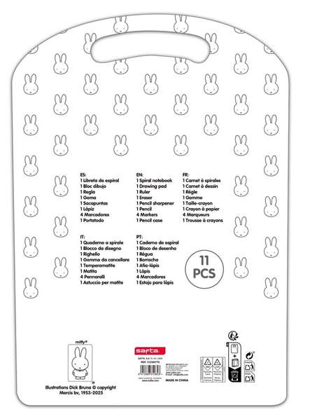 Safta Set d'écriture Miffy "Buddy" 27 x 37,5 x 3 cm pour enfants à partir de 3 ans Safta Set d'écriture Miffy "Buddy" 27 x 37,5 x 3 cm pour enfants à partir de 3 ans