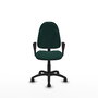 Chaise Algarra Contact permament de base Cuir écologique Vert foncé Structure polyamide noire Accoudoirs fixes Sans appui-tête Roulettes en nylon 50 mm