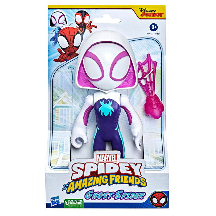 Hasbro Marvel Ghost-Spider (Spidey) Figurine Géante Super-héros de 22.5 cm avec Accessoire Arachnéen - F3987, Version Multilingue, 4 ans et plus