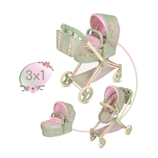 Decuevas Coche De Muñeca 3X1 Plegable Botanic