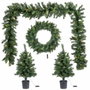 BigBuy Home Sapin de Noël Vert PVC 80 x 50 x 18 cm (Lot de 4)