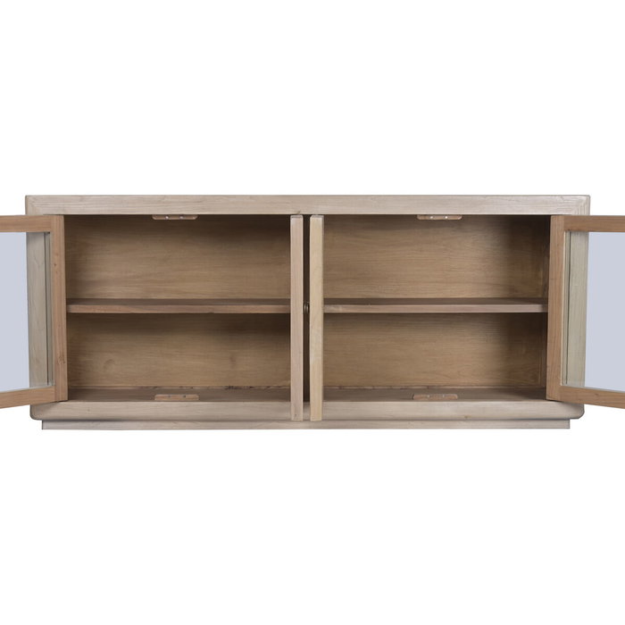 Home ESPRIT Buffet Naturel Verre et Bois