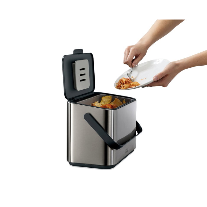Joseph Joseph Collect Poubelle à déchets alimentaires 4L en acier inoxydable