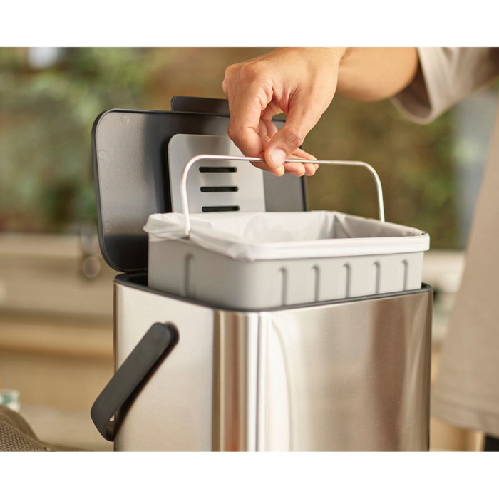 Joseph Joseph Collect Poubelle à déchets alimentaires 4L en acier inoxydable