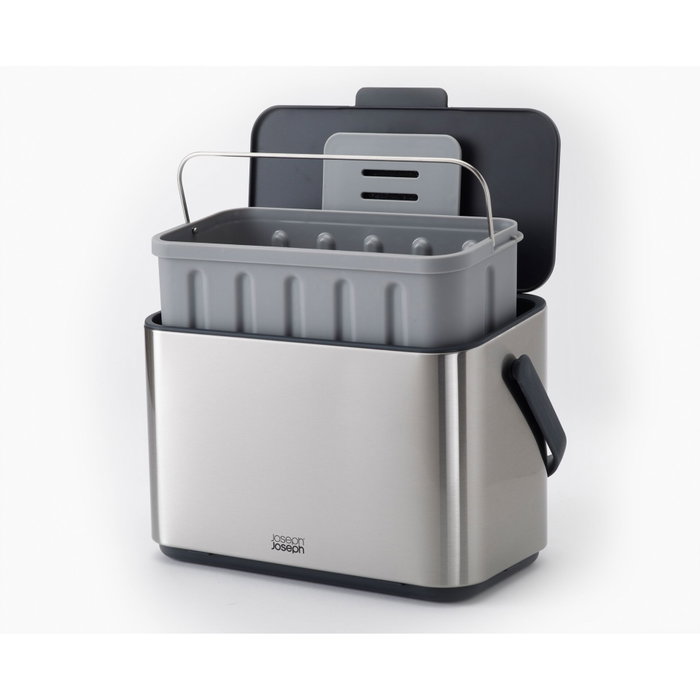 Joseph Joseph Collect Poubelle à déchets alimentaires 4L en acier inoxydable