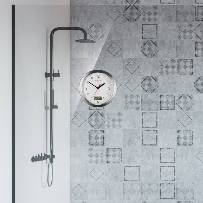 Kienzle Horloge de salle de bain DCF avec thermo-hygromètre Kienzle Horloge de salle de bain DCF avec thermo-hygromètre