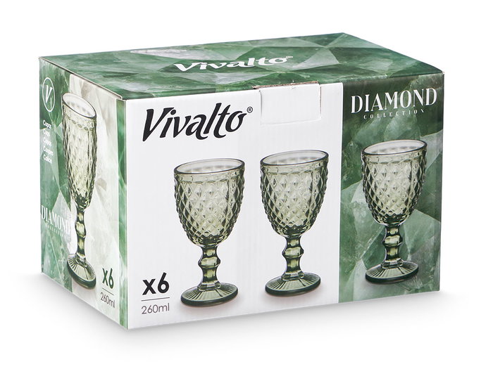 VIVALTO Verre Diamant Vert 260ML