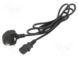 POS Câble d'alimentation H03VV-F BS 1363 (G) vers IEC C13, 1,8m