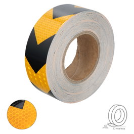 WOLFPACK LINEA PROFESIONAL Ruban adhésif réfléchissant Jaune et Noir 50 mm x 33 m