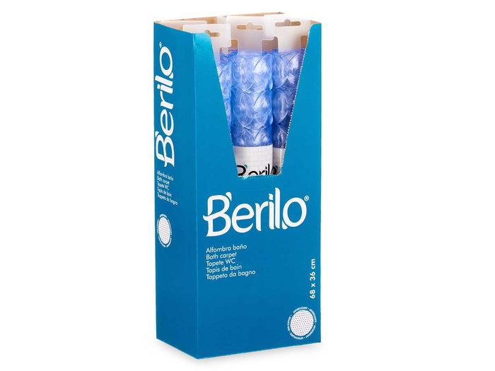 Berilo Tapis de Bain Antidérapant Brique Transparent PVC 6x36x6 cm (Set de 6)