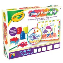 Crayola Kit de peinture à l'éponge pour enfants dès 5 ans - 6 gabarits, peintures lavables et cadres inclus - Activité créative