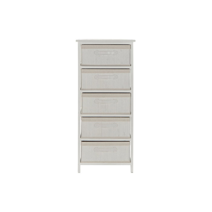 Caisson à Tiroirs DKD Home Decor Blanc Bambou Bois de paulownia 42 x 32 x 98 cm