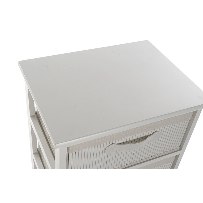 Caisson à Tiroirs DKD Home Decor Blanc Bambou Bois de paulownia 42 x 32 x 98 cm