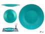 Vivalto Assiette en verre 27 cm turquoise (Set de 12)