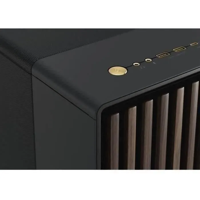 Fractal Design FD-C-NOR1X-01 - Boîtier PC North XL Charbon Noir (E-ATX) - Design Bois & Alliage, Ventilation Mesh, 3 Ventilos 140mm PWM, Hub, Port USB Type-C