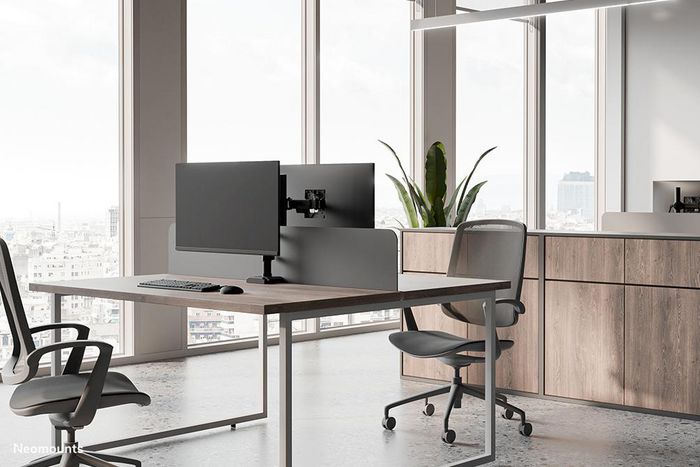 Neomounts DS60-600BL1 Support de Bureau à Bras Articulé pour Écran PC 10-32" - Capacité 8 kg, Pivot 180°, Rotation 360°, VESA 100x100 mm, Noir