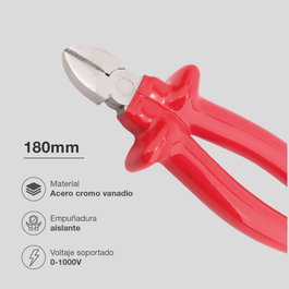 Hantums Pince coupante diagonale avec manche isolant 180mm