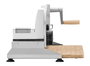 Ritter PIATTO-5 Cortafiambres Manuel Élégant avec Hacherette Dentée 17 cm, Manivèle Métal et Manche Bois Hêtre, Plateau en Bambou FSC et Pads Antidérapants