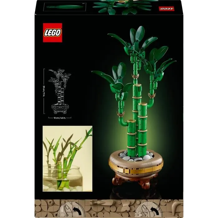 Lego - Set de Construction Botanique 10344 'Le Bambou de la Chance' - 325 Pièces, Plante Artificielle Décorative avec Pot en Bois et Galets Lego - Set de Construction Botanique 10344 'Le Bambou de la Chance' - 325 Pièces, Plante Artificielle Décorative avec Pot en Bois et Galets