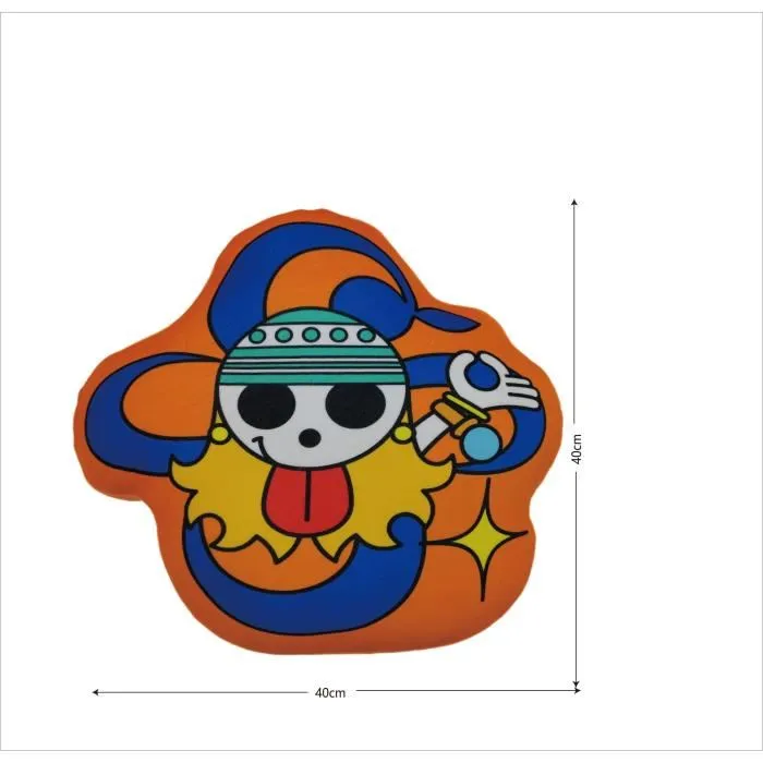 One Piece - Coussin décoratif 3D à l'effigie de Skull Nami, 40 cm - Coussin en microfibre ultra moelleux pour salon ou chambre