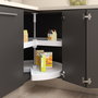 Emuca jeu de plateaux rotatifs Shelvo 3/4, pour module de 900mm, plastique et aluminium, Blanc