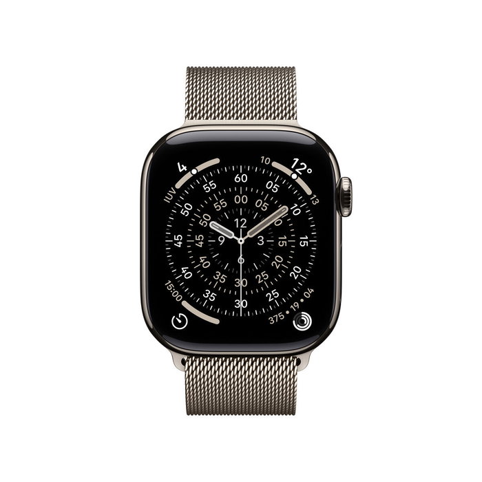Apple Watch Series 11 GPS + Cellular 42 mm Titane Naturel avec Bracelet Milanese Loop