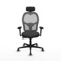 Piqueras y Crespo Chaise de Bureau Jorquera avec Appui-tête et Accoudoirs 3D, Gris foncé