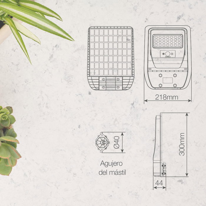 GSC Evolution Farola solar LED Buat avec capteur de mouvement et crépusculaire 5W 4000K IP65 GSC Evolution Farola solar LED Buat avec capteur de mouvement et crépusculaire 5W 4000K IP65