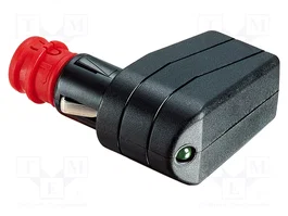 PRO CAR Prise d'allume-cigare automobile avec borne à vis et diode LED, noir