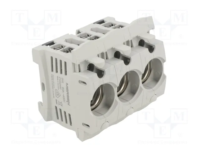 MERSEN Socle D02 pour rail DIN 63A 3 pôles