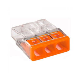 Wago Connecteur rapide 3 voies, transparent / orange