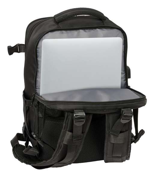 Safta Mochila de voyage cabine portable 15,6 pouces Real Madrid Noir 29 x 44 x 19 cm, pour ordinateur portable