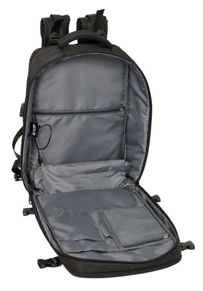 Safta Mochila de voyage cabine portable 15,6 pouces Real Madrid Noir 29 x 44 x 19 cm, pour ordinateur portable