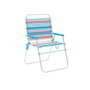 Marbueno 10462 Chaise Pliante Aluminium Rayures Orange et Bleu Plage Piscine 52x56x80 cm