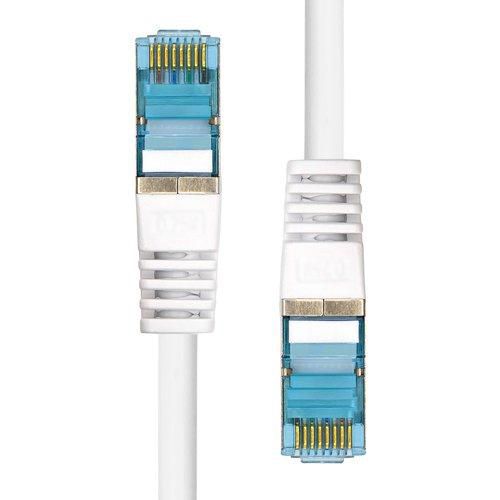 ProXtend Câble Ethernet CAT6A S/FTP CU LSZH Blanc 7 mètres, Blindé, 26 AWG, 50µ Or, Compatible PoE+