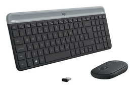 Logitech MK470 Combo Clavier et Souris Sans Fil Silencieux et Fin - Profil Slim pour Windows - Clavier AZERTY Français