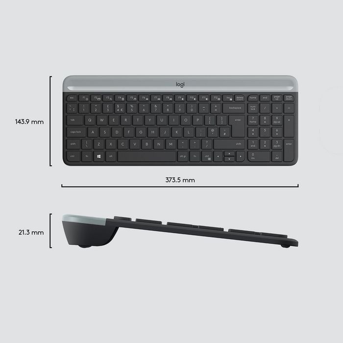 Logitech MK470 Combo Clavier et Souris Sans Fil Silencieux et Fin - Profil Slim pour Windows - Clavier AZERTY Français