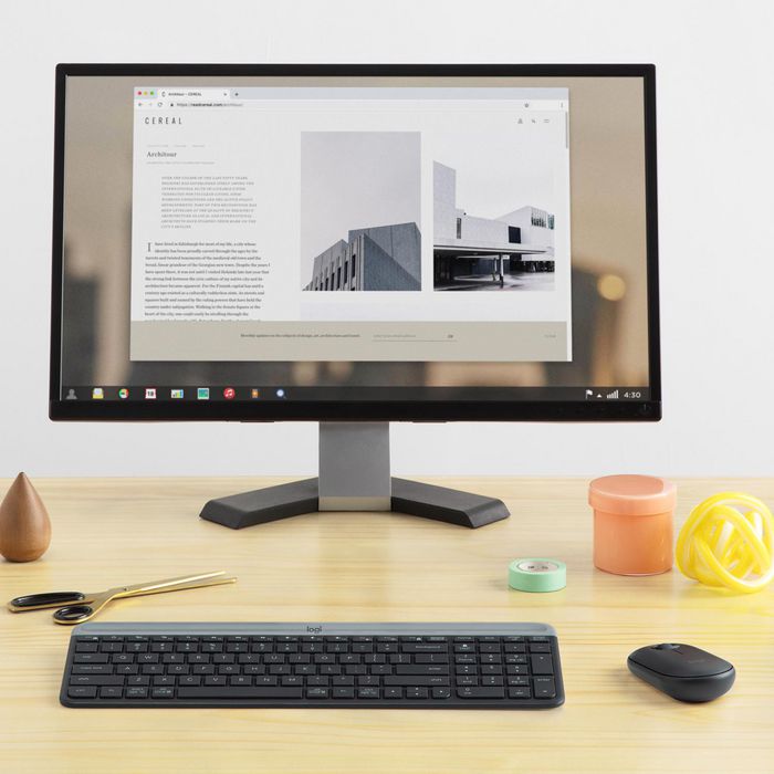 Logitech MK470 Combo Clavier et Souris Sans Fil Silencieux et Fin - Profil Slim pour Windows - Clavier AZERTY Français