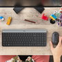 Logitech MK470 Combo Clavier et Souris Sans Fil Silencieux et Fin - Profil Slim pour Windows - Clavier AZERTY Français
