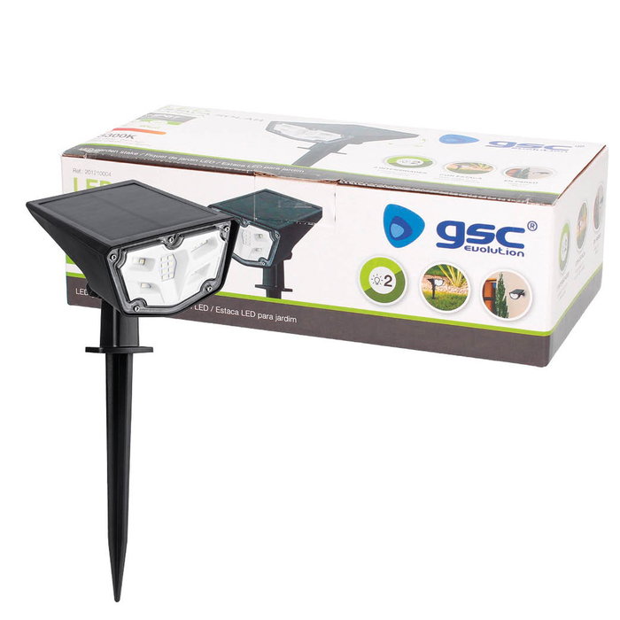 Darka Estaca de jardín solar LED 3300K IP67 regulable, Negro Darka Estaca de jardín solar LED 3300K IP67 regulable, Negro