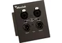 MUXLAB Wallplate XLR A Dante 2 Canaux - PoE, Entrée Combo Jack TRS/XLR, Sortie XLR, Noir, 48 kHz, 24 bits