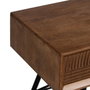 BigBuy Home Table Basse LAGOM Noir Naturel Fer Bois d'hévéa 150 x 40 x 50 cm