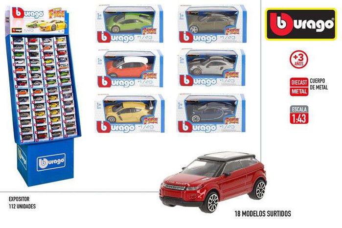 Color Baby Burago Street Fire - Voiture miniature métallique à l'échelle 1:43 - Modèles assortis