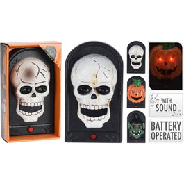 Basics Sonnette Halloween avec lumière et son, fonctionne sur piles AAA incluses, modèles variés, 11 x 4,5 x 19 cm